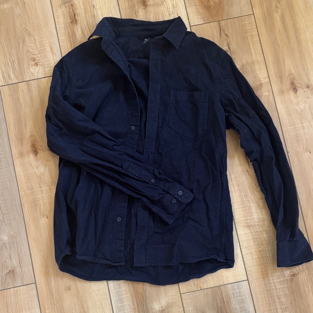 Navy MUJI flannel button down